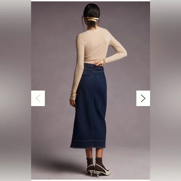 Pilcro Slit-Front Denim Skirt - Picture 2 of 3